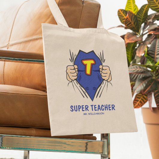 Cool Superheld Teacher Tote Bag