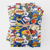 cool superheld word art betegeld patroon inpakpapier vel (In situ)