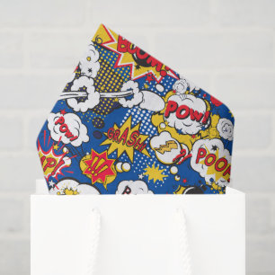 cool superheld word art betegeld patroon tissuepapier