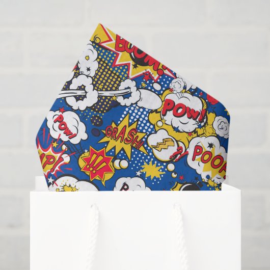 cool superheld word art betegeld patroon tissuepapier (Cadeauzakje)