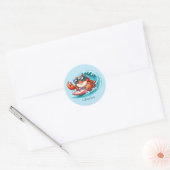 Cool surfen krab naam toevoegen ronde sticker (Envelop)