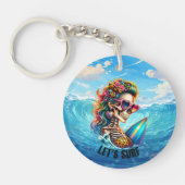 Cool surfen liefhebbers woord kunst sleutelhanger (Voorkant)