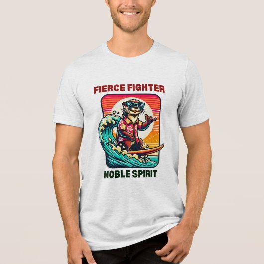 Cool Surfen Otter in Hawaiian Shirt (Voorkant)