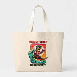 Cool Surfen Otter in Hawaiian Shirt Grote Tote Bag