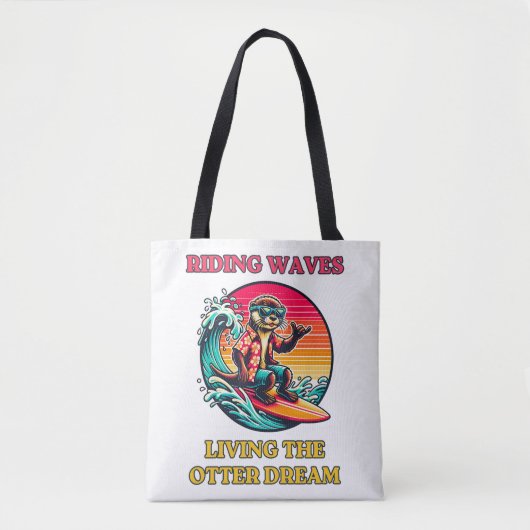 Cool Surfen Otter Rijden op de golven Tote Bag (Voorkant)
