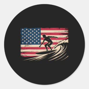 Cool Surfen Voor Mannen Vrouwen 4 Juli Amerikaanse Ronde Sticker