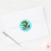 Cool surfen watermeloen naam toevoegen ronde sticker (Envelop)
