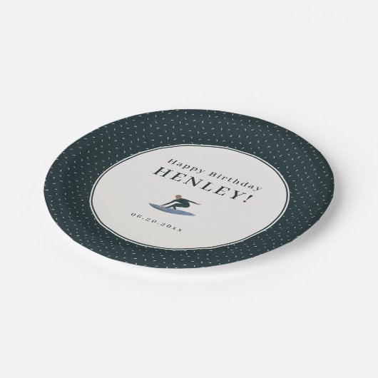 Cool Surfer Beach Thema Verjaardagsfeest Papieren Bordje (Gekanteld)