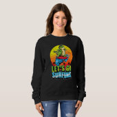 Cool Surfer Crocodile Surfing Summer Ocean & Waves Trui (Voorkant volledig)