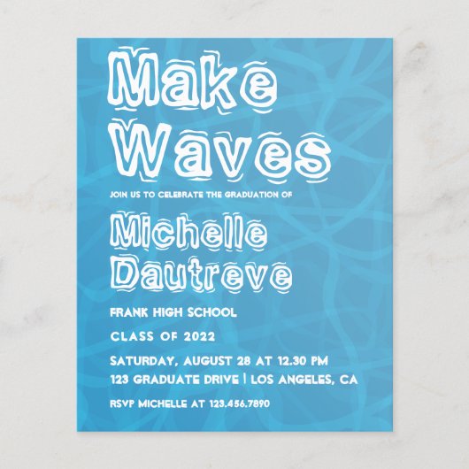 Cool Surfer Graduation Party Foto Flyer (Voorkant)