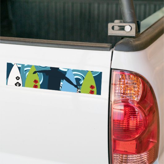 Cool Surfer Kerel die het ontwerp van de Oostzee o Bumpersticker (Op Truck)