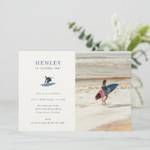 Cool Surfer Thema Verjaardagsfeestfoto Kaart (Staand voorkant)