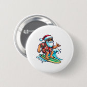 Cool Surferende Kerstman Kerstmis In Juli Zomer St Ronde Button 5,7 Cm (Voorkant /achterkant)