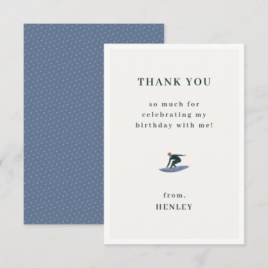 Cool Surfing Thema Verjaardag Bedankkaart (Voorkant / Achterkant)