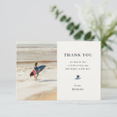 Cool Surfing Thema Verjaardagsfoto Bedankkaart (Staand voorkant)