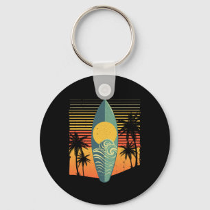 Cool Surfplank Voor Mannen Vrouwen Surfer Retro Su Sleutelhanger