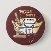 Cool Surgical Nurse Pin Ronde Button 7,6 Cm (Voorkant)