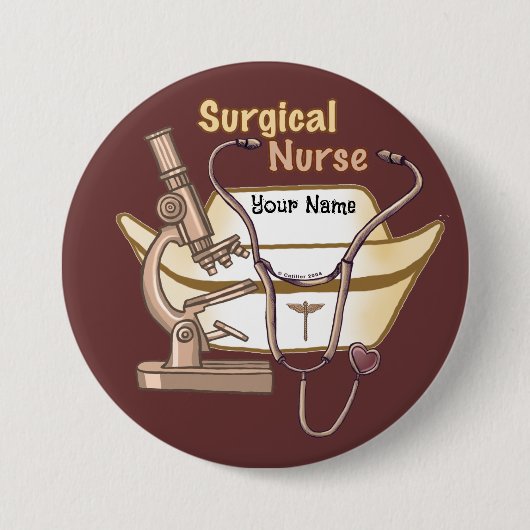 Cool Surgical Nurse Pin Ronde Button 7,6 Cm (Voorkant)