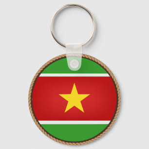 Cool Suriname-vlaggenzegel Sleutelhanger