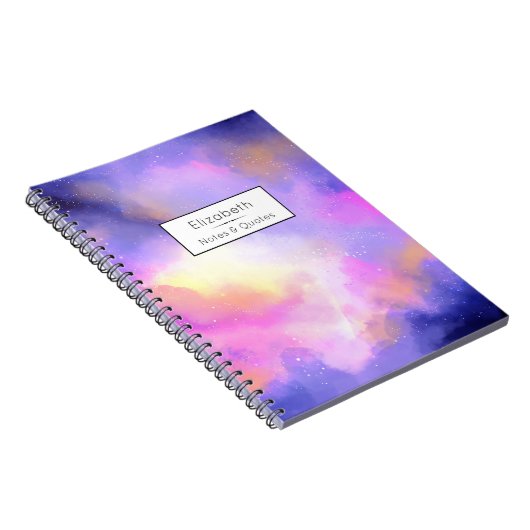 Cool Surreal Clouds Waterverf Design Notitieboek (Rechterzijde)