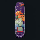 Cool Surreal Funny Unieke aangepaste persoonlijke  Persoonlijk Skateboard<br><div class="desc">Cool Surreal Funny Unieke maatschapskateboard met speciale maataanduiding kenmerkt uw persoonlijke naam in moderne typografie op een leuke collage van auto's, vliegtuigen, eenden, bloemen, vogels en een persoon. Personaliseer door de tekst in het verstrekte tekstvakje uit te geven. Geef een aangepast geschenk, een gepersonaliseerd skateboard aan je favoriete skateboarder voor...</div>