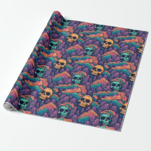 Cool Surreal Grunge Landschap Griezelig Schedel Pa Cadeaupapier