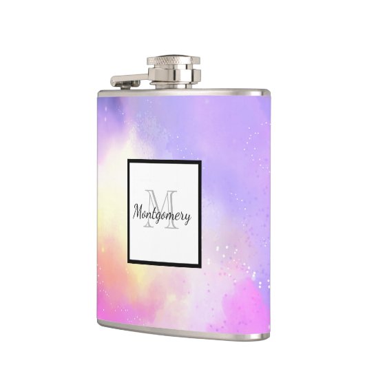 Cool Surreal Space Clouds Waterverf Design Heupfles (Links)