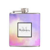 Cool Surreal Space Clouds Waterverf Design Heupfles (Voorkant)