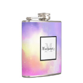 Cool Surreal Space Clouds Waterverf Design Heupfles (Rechts)