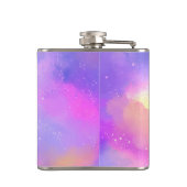 Cool Surreal Space Clouds Waterverf Design Heupfles (Achterkant)