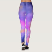 Cool Surreal Space Clouds Waterverf Design Leggings (Achterkant)