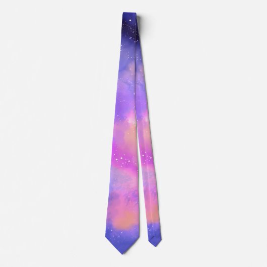 Cool Surreal Space Clouds Waterverf Design Stropdas (Voorkant)