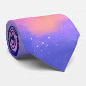 Cool Surreal Space Clouds Waterverf Design Stropdas (Opgerold)