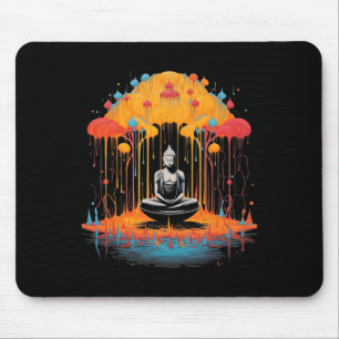 Cool Surreal Zen Boeddha Kunst Grafische Meditatie Muismat