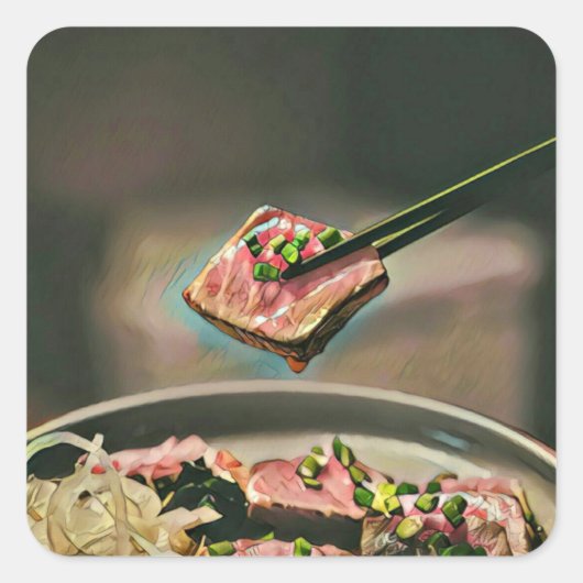 Cool sushi gift vierkante sticker (Voorkant)