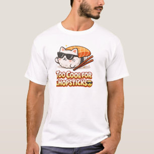 Cool Sushi Kat Grappig Aziatisch Voedsel Kawaii On T-shirt
