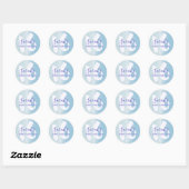 Cool Sweet 16 Blue Metallic Verjaardag Ronde Sticker (Vel)