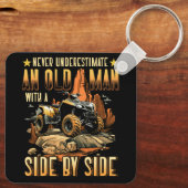 Cool SXS Voor Opa Mannen Papa Offroad UTV ATV Side Sleutelhanger (Achterkant)