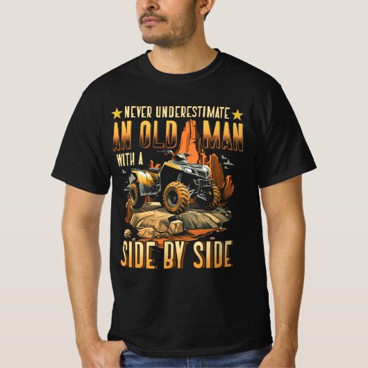 Cool SXS Voor Opa Mannen Papa Offroad UTV ATV Side T-shirt (Voorkant)