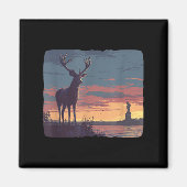 Cool Symbolic Deer With Statue Of Liberty Costume Magneet (Voorkant)