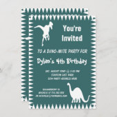 Cool T Rex Dinosaur Birthday Party Kaart (Voorkant / Achterkant)