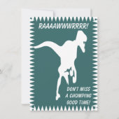 Cool T Rex Dinosaur Birthday Party Kaart (Achterkant)