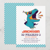 Cool T-Rex Dinosaur Boys Birthday Kaart (Voorkant / Achterkant)