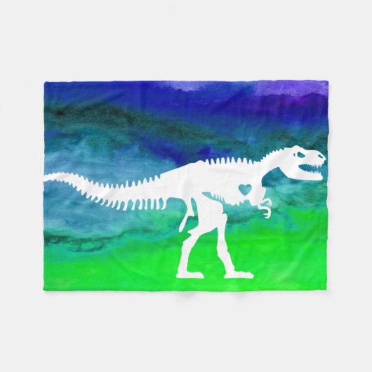 Cool T-rex Dinosaur Fleece Blanket (Voorkant (Horizontaal))
