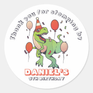 Cool T-Rex Dinosaur Kinder jongens Birthday Party Ronde Sticker