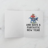 Cool T-Rex Kerstmis Feestdagen Kaart (Binnen)