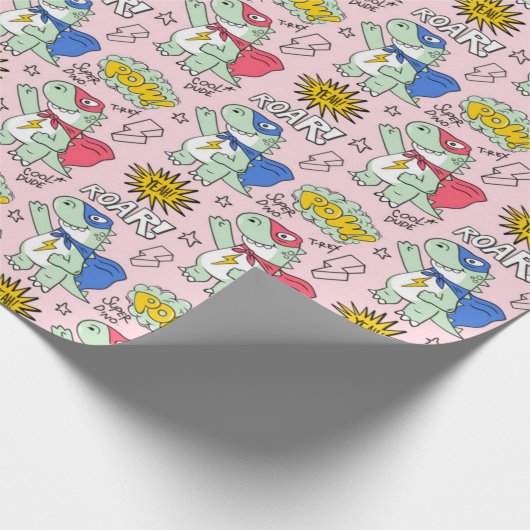 Cool T-Rex-patroon Cadeaupapier (Hoek)