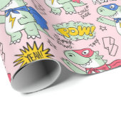 Cool T-Rex-patroon Cadeaupapier (Rol Hoek)