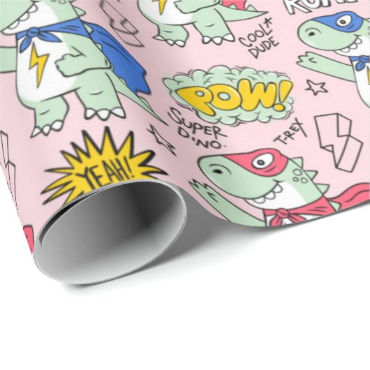 Cool T-Rex-patroon Cadeaupapier (Rol Hoek)