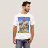 Cool T-Shirt voor Mannen Rijden Dinosaurussen - Ha (Voorkant volledig)